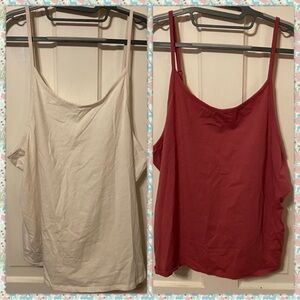 Falls Creek Cream and Red Sleeveless Camisoles Relaxed Fit